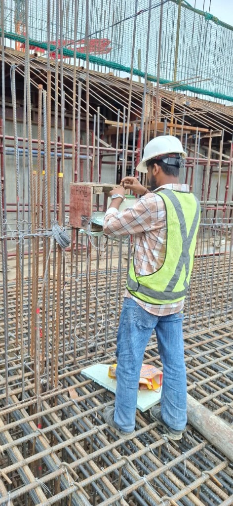 Mass Concrete Temperature Monitoring Setup